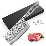 [2026 NEW] AUS-10 3 Layers Forged 6.5-in Chinese Cleaver Blank, Hammered Series [NO LOGO]