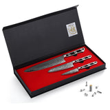 [2025 NEW] AUS-10 Damascus 3-Piece Chef Knife Blank Set, Falcon Series  [No Logo]