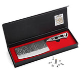 [2026 NEW] AUS-10 3 Layers Forged 6.5-in Chinese Cleaver Blank, Hammered Series [NO LOGO]