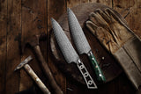 [2025 NEW] AUS-10 Damascus 8-in Gyuto Chef Knife Blank Blade, Thunder-X Series, Extra wide Blade 50mm [No Logo]