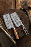 [2026 NEW] AUS-10 3 Layers Forged 6.5-in Chinese Cleaver Blank, Hammered Series [NO LOGO]