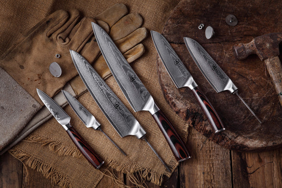 Katsura Damascus AUS10 Hidden Tang Knife blanks Series