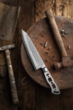 [2024 NEW] AUS-10 3 Layers Forged 8-in Gyuto Chef Knife Blank, Hammered Series, 50mm Wide Blade [NO LOGO]