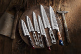 [2024 NEW] AUS-10 3 Layers Forged 8-in Gyuto Chef Knife Blank, Hammered Series, 50mm Wide Blade [NO LOGO]
