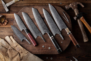 Kastsura Damascus AUS10 Classic Ebony Wa Style Knife Blanks Series