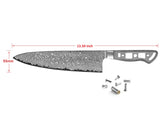 [NEW] AUS-10 Damascus 8.25-in Gyuto Chef Knife Blank, Ultra Wide Blade 55mm [No Logo]