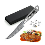 [NEW] AUS-10 Damascus 4.5-in Steak Knife Non-Serrated Blade Blank [No Logo]