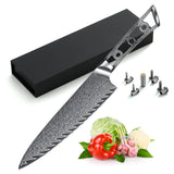 AUS-10 Damascus 8-in Gyuto Chef Knife Blank Blade, Thunder-X Series, Extra wide Blade 50mm [No Logo] - KATSURA Cutlery