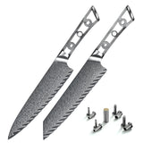 AUS-10 Damascus 8-in Kiritsuke Chef Knife Blank Blade, Thunder-X Series, Ultra wide Blade 50mm [No Logo]