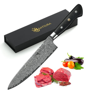 AUS-10 Damascus 8-in Gyuto Chef Knife - KATSURA Cutlery