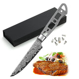 AUS-10 Damascus 4.5-in Steak Knife Blank [No Logo] - KATSURA Cutlery