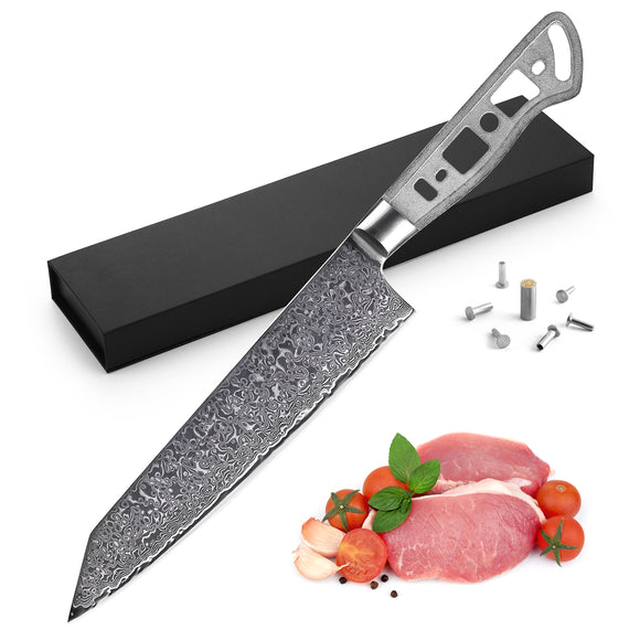[2022 NEW] AUS-10 Damascus 8-in Kiritsuke Chef Knife Blank [No Logo]