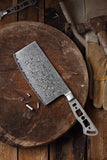 AUS-10 Damascus 6.5-in Chinese Cleaver Blank [Logo or No Logo] - KATSURA Cutlery