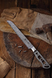 AUS-10 Damascus 8-in Bread Knife Blank [Logo or No Logo] - KATSURA Cutlery