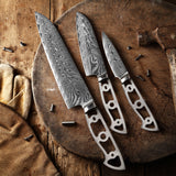 [2022 NEW] AUS-10V Damascus 5.25-in Santoku Chef Knife Blank Blade, Storm-V Series, Ultra wide Blade 40mm [No Logo]