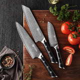 [2022 NEW] AUS-10 Damascus 8-in Kiritsuke Chef Knife, Ultra-wide 50mm blade, Thunder-X Series
