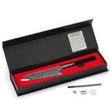 AUS-10 Damascus 8-in Kiritsuke Chef Knife Blank Blade, 50mm Wide Blade, Classic Ebony Wa Style Series [No Logo] - KATSURA Cutlery