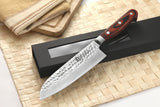 VG-10 Hammered Damascus 7-in Santoku - KATSURA Cutlery