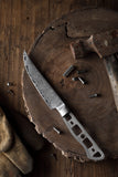 [NEW] AUS-10 Damascus 4.5-in Steak Knife Non-Serrated Blade Blank 4-PC Set [No Logo]