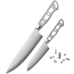 [2022 NEW] AUS-10 3 Layers Forged 8-in Gyuto Chef Knife & 5-in small Santoku Knife Blank Set [NO LOGO]